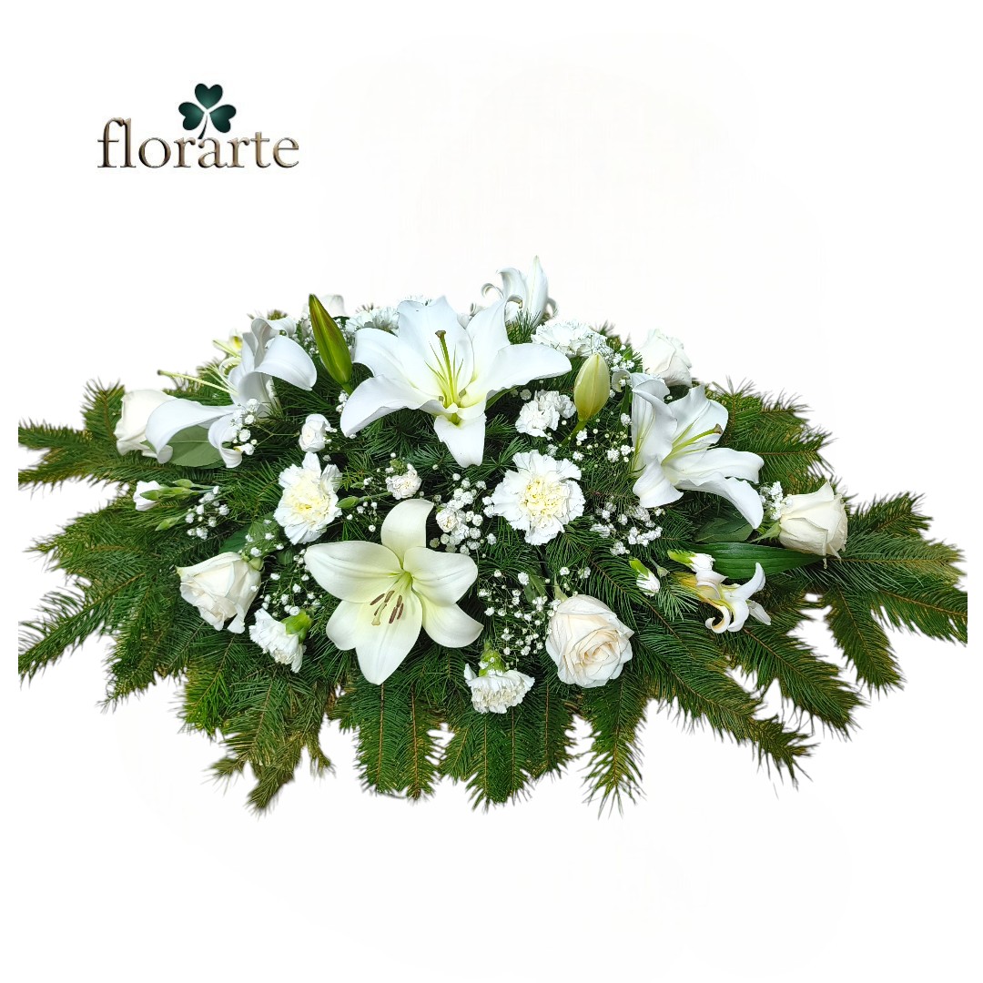 1 . - 2026-07-25T220836.554 Cubre Urna 6 Rosas + 5 Lirios + Claveles - Imagen 1