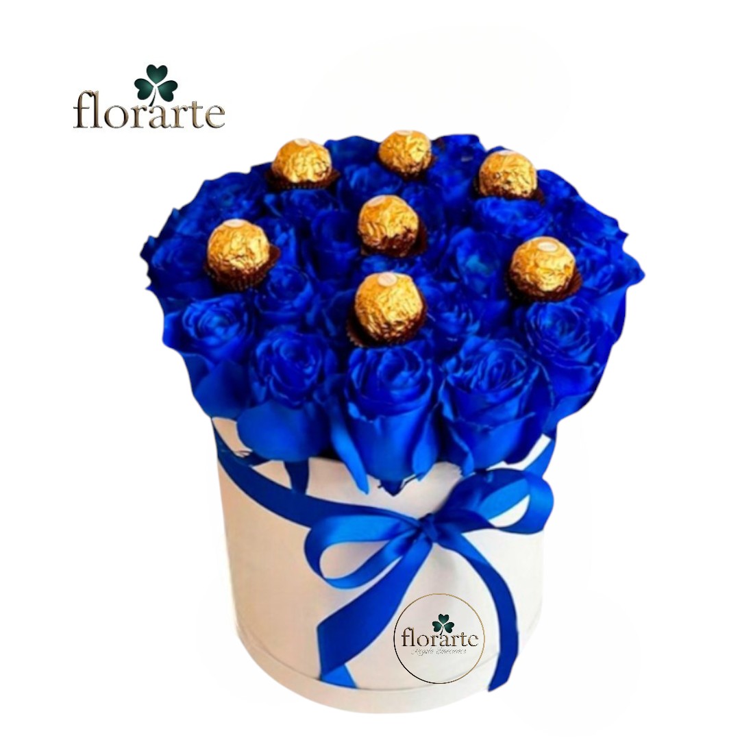 228 Box Cilindro 15 Rosas + 7 Bombones - Imagen 1