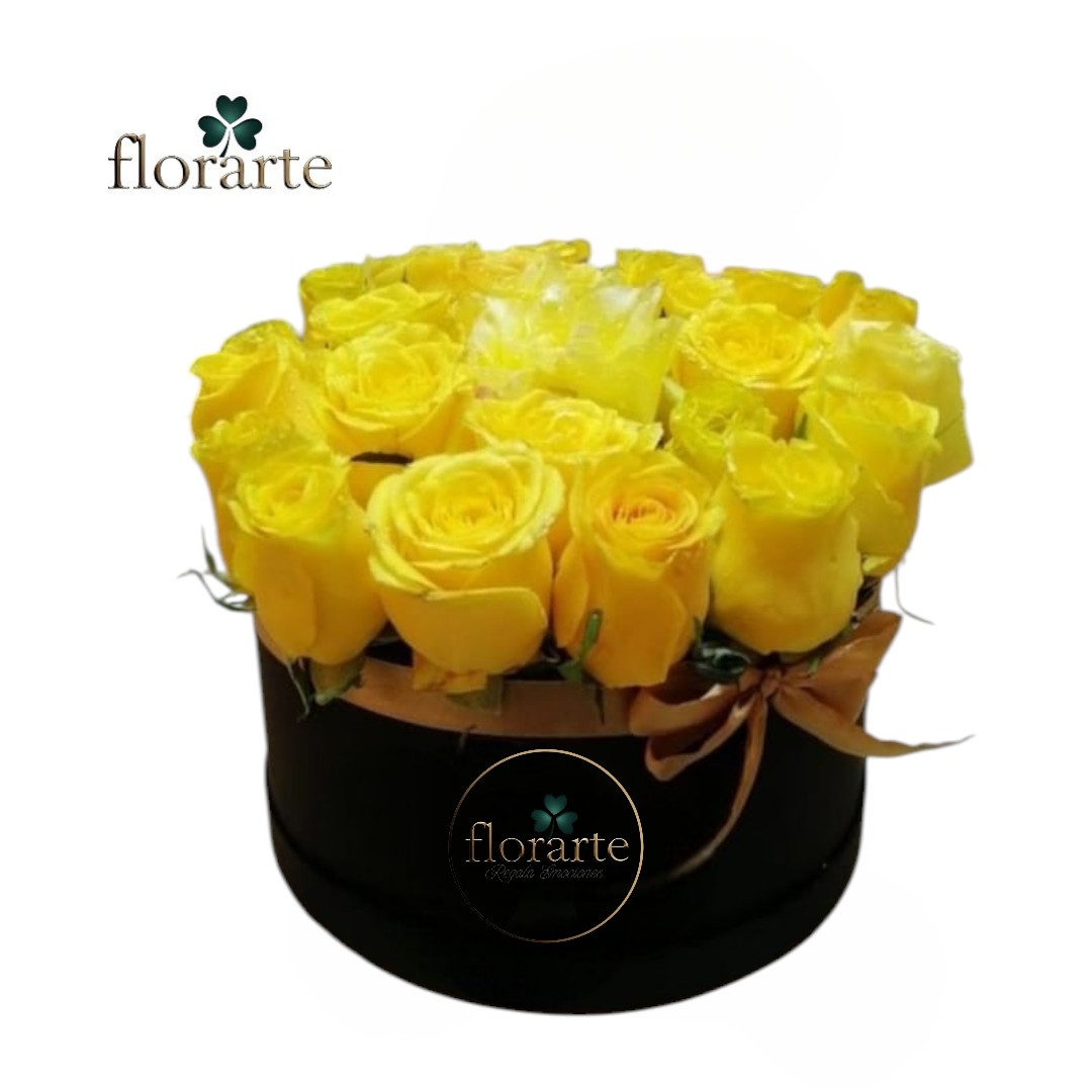 Box44 Box Cilindro 20 Rosas Amarillas - Imagen 1