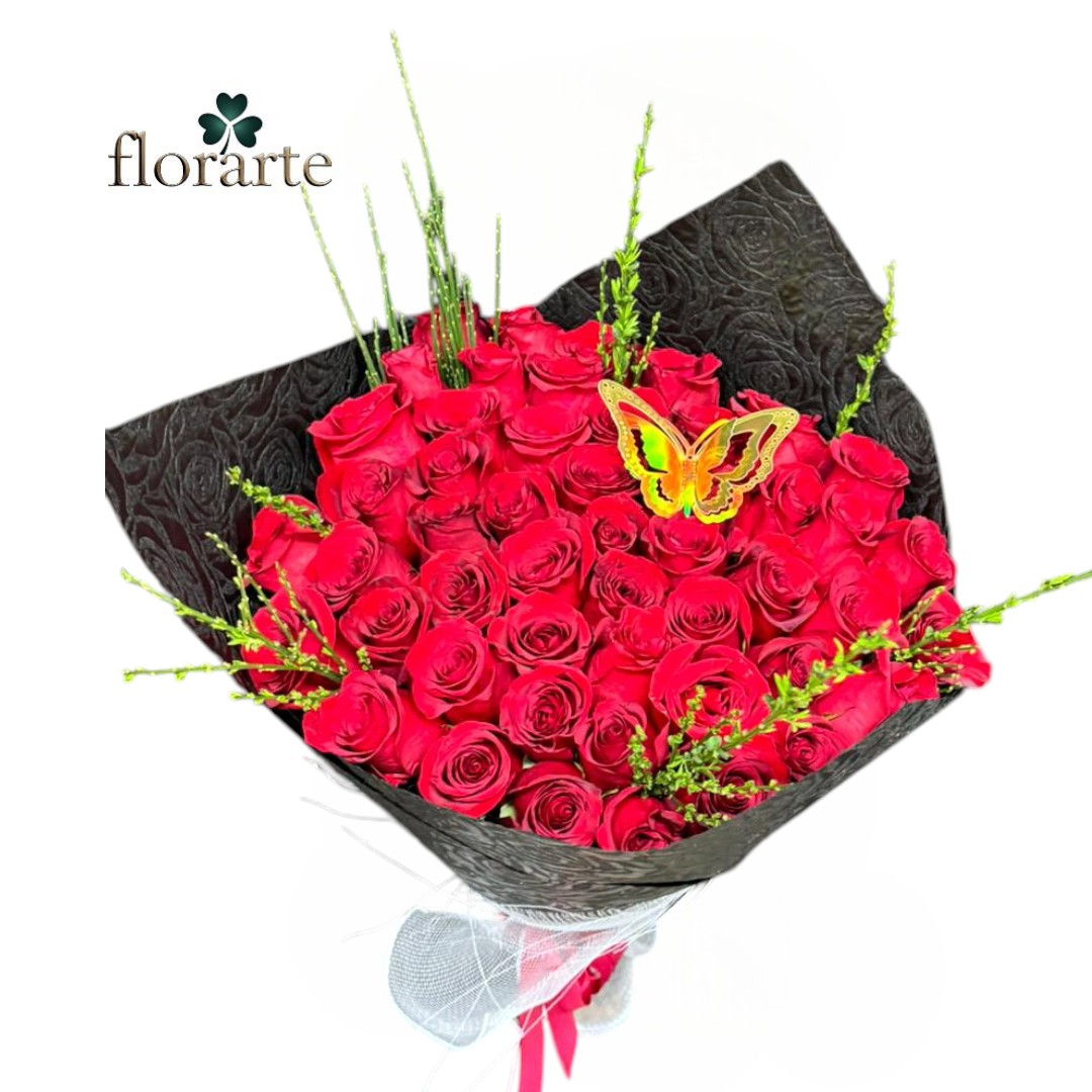 ramo (24) Ramo Buchon 50 Rosas Rojas - Imagen 1
